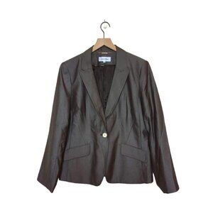 CALVIN Klein Women's Classic Gray One Button Blazer Sz 16